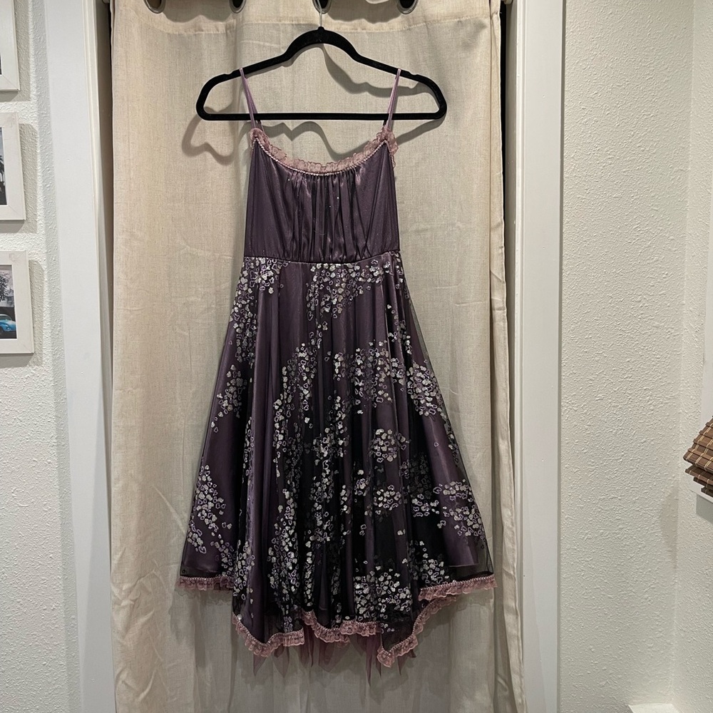 Purple Formal Mini Dress